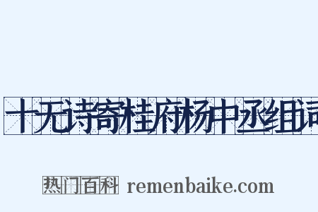 十无诗寄桂府杨中丞组词是什么意思的图片